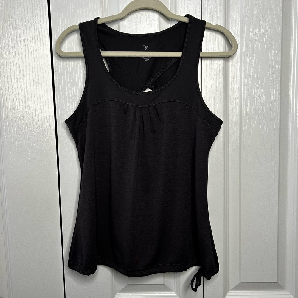 Old Navy Active Go-Dry Tank Top Women's Medium Gray Pullover Fitted Crossover